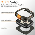 Amizee Metal Case Compatible with Apple Watch SE 3/2/1 Series 6/5/4 44mm Case with Back Cover, Rugged Protective Bumper Cover for iWatch 44mm, Graphite - Image 3