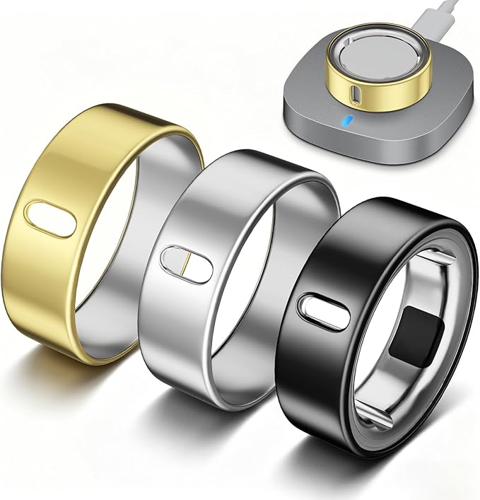 3 Pack Ring Cover Compatible with Oura Ring Gen 4/Oura Ring Gen 3 Horizon/Heritage-Size 6,Support Charging with Cover on,Anti-Scratch Ultra-Thin TPU Ring Protector for Men Women,Gold+Silver+Black by Vigamen