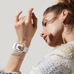 Adepoy Compatible for Apple Watch Case 44mm Series 6/5/4/SE with Tempered Glass Screen Protector, Double Bling Case Crystal Diamonds Rhinestone Bumper Overall Hard PC Protective Cover for iWatch 44mm - Image 6