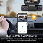 360° Car DVR WiFi 4Channels Dash Cam Video Recorder, 1080p FHD Car Camera - Dash Cam Front and Rear, Loop Recording, Night Vision, Parking Mode, 170° Wide Angle Camera (WiFi+32G Card) - Image 4