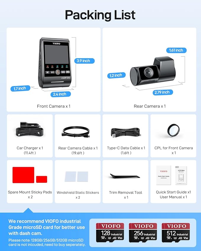 VIOFO A229 Ultra 2CH Dual 4K Dash Cam Front and Rear, Dual STARVIS 2 IMX678 Sensors & 2-Channel 4K HDR, Faster 5GHz Wi-Fi & Precise GPS Car Camera, Voice Control, Super Night Vision 2.0 - Image 9