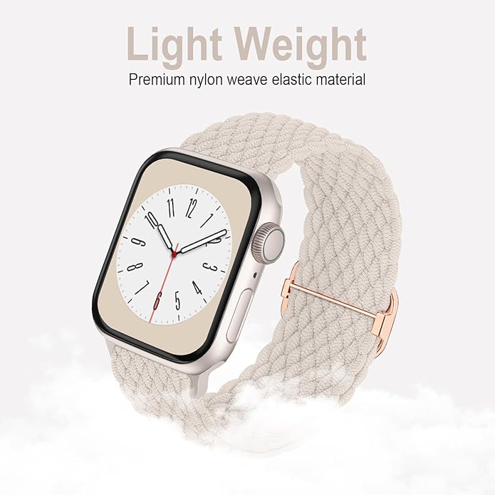 Braided Solo Loop Compatible with Apple Watch Band 38mm 40mm 41mm 42mm 44mm 45mm 46mm 49mm Women Men, Adjustable Stretchy Bands Elastic Sport Strap for iWatch Series 11 10 9 8 7 6 5 4 3 2 SE Ultra 3 2 - Image 2