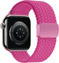 Braided Stretchy Band Compatible with Apple Watch Band 38mm 40mm 41mm 42mm 44mm 45mm 46mm 49mm Women Men, Adjustable Nylon Elastic Magnetic Clasp Strap for iWatch Series 10 9 8 7 6 5 4 3 2 1 SE Ultra by Unknown