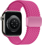 Braided Stretchy Band Compatible with Apple Watch Band 38mm 40mm 41mm 42mm 44mm 45mm 46mm 49mm Women Men, Adjustable Nylon Elastic Magnetic Clasp Strap for iWatch Series 10 9 8 7 6 5 4 3 2 1 SE Ultra by Unknown