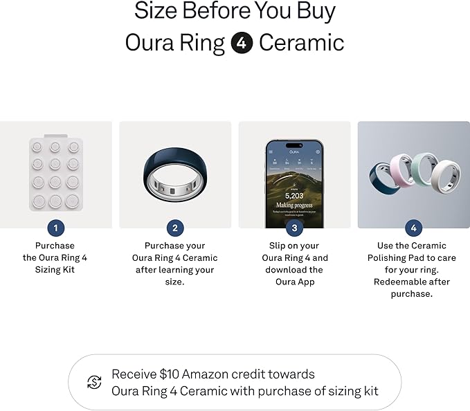 Oura Ring 4 - Ceramic Midnight - Size 7 - Sleep, Activity, Women’s Health, AI Advisor, Up to 8 Days of Battery Life, Size Before You Buy, Android & iOS Compatible - Image 3