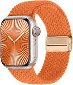 Braided Stretchy Band Compatible with Apple Watch Bands 38mm 40mm 41mm 42mm 44mm 45mm 46mm 49mm Women Men, Soft Nylon Solo Loop Magnetic Sport Strap for iWatch Series 11 10 9 8 7 6 5 4 3 2 1 SE Ultra by Unknown