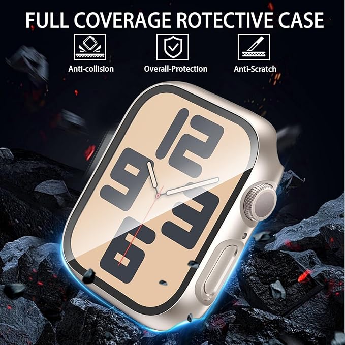 [6 Pack] Case for Apple Watch 42mm Series 11/10 Screen Protector with Ultra-Thin Tempered Glass, Full Coverage Shockproof Cover for iWatch 42 mm - Image 2