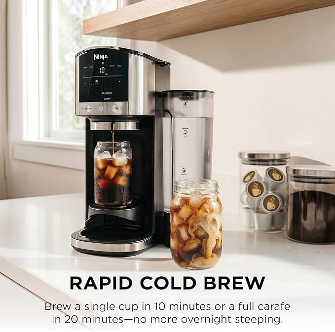 Ninja DualBrew Coffee Maker | Brew Coffee Grounds & Pods | Brew Classic, Rich, Over Ice, & Cold Brew | Brew Single-Serve Cup to Full 12-Cup Carafe | Stainless Steel | GP161 - Image 6