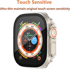 2 Pack Hard Case for Apple Watch Ultra 1 2 3 49mm Tempered Glass Screen Protector Case, Full Coverage Shockproof Iwatch Bumper Cover (Clear+Clear, 49mm) - Image 3