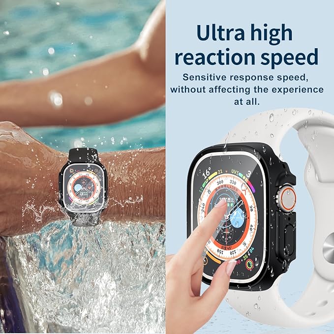 Waterproof Case for Apple Watch Ultra/Ultra 2 & 3 49mm,Built-in Tempered Glass Screen Protector,[Slim Guard PC Bumper] [Touch Sensitive] Full Protective Face Cover Compatible iWatch Accessories - Image 6