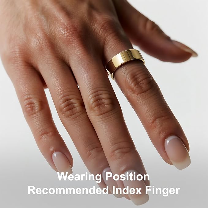 Titanium Smart Ring, Sleep & Activity Tracking Ring with Heart Rate, HRV, Stress Insights, 7-Day Battery Life, No Subscription, IP68 Waterproof, iOS & Android Compatible (Gold, 11) - Image 3