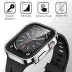 Amizee 2 Pack Compatible with Apple Watch Series 9 8 7 45mm Case with Built-in Screen Protector, Ultra-Thin Hard PC Straight Edge Anti-Scratch Protective Cover for iWatch 45mm (Silver) - Image 6