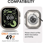 KADES Bling Case Compatible for Apple Watch Ultra 3/2/1 49mm, Sparkly Full Diamond Protective PC Bumper Cover, Rhinestone Frame for Women, 49mm-Silver - Image 6