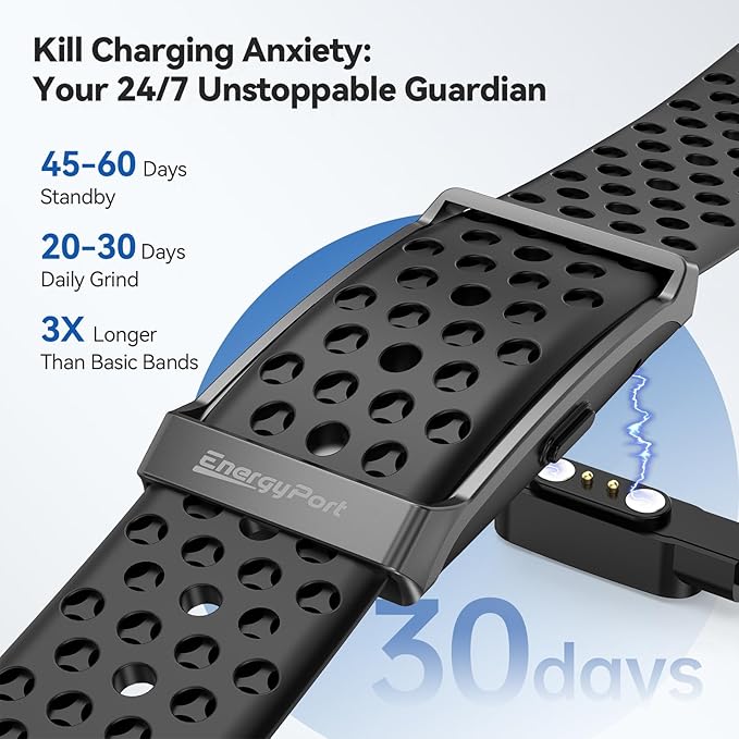 Smart Bracelet, Wearable Activity & Fitness Tracker Band, 24H Sleep Tracker, All-Day Continuous Heart Rate Blood Pressure Stress HRV Monitor, 173 Sport Modes Smart Wristband with Free APP Black - Image 4