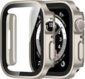 Amizee 2 Pack Compatible with Apple Watch Case SE 3/2/1 Series 6/5/4 44mm with Built-in Screen Protector, Ultra-Thin Hard PC Straight Edge Anti-Scratch Protective Cover for iWatch (Starlight) by Amizee