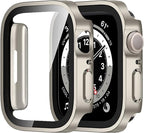Amizee 2 Pack Compatible with Apple Watch Case SE 3/2/1 Series 6/5/4 44mm with Built-in Screen Protector, Ultra-Thin Hard PC Straight Edge Anti-Scratch Protective Cover for iWatch (Starlight) by Amizee