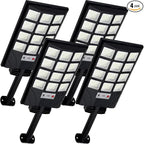 Solar Lights Outdoor for Outside, IP66 Waterproof Solar Street Lights Outdoor with Motion Sensor & Dusk to Dawn, 6500K Security Flood Light for Yard Garden with Remote Control - 4PACK by solarstreetlights