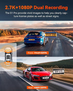 【Bundle: Vantrue S1 PRO Dual Dash Cam + Vantrue CPL Filter】 2.7K Front and Rear 5G Wi-Fi Dash Cam, 1944P Dual Hidden Dash Camera for Cars, Super Night Vision, Motion Detection - Image 2