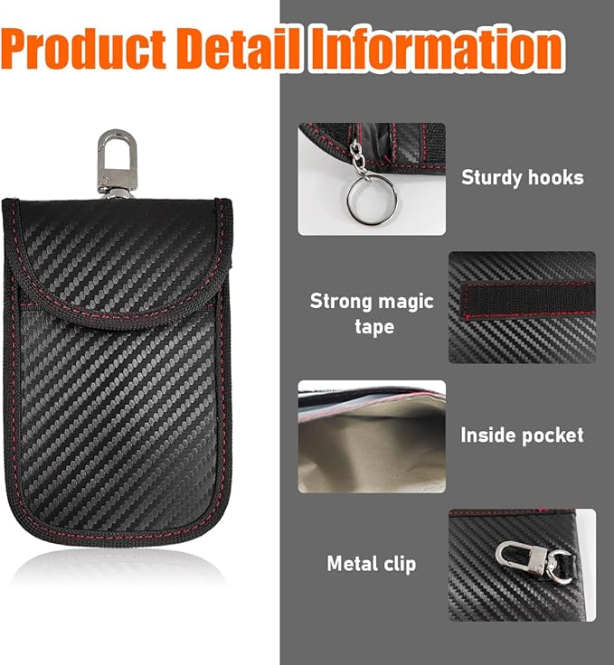 Yourkar Faraday Pouch for Car Keys, Signal Blocking RFID Faraday Bag Cage, Anti-Theft Key Fob Pouch Protector (Small) - Image 3