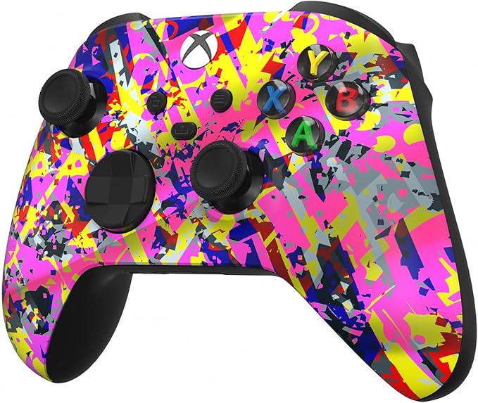 Custom Controllerzz Wireless Controller for Microsoft Xbox Series X/S & Xbox One - Custom Soft Touch Feel - Custom Series X/S Controller (X/S Neon Drip) - Image 3