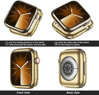 [2 Pack] Goton Bumper Case for Apple Watch 44mm, [No Screen Protector] Slim Soft Shockproof Case Cover Bumper Protector Accessories for iWatch SE 3/SE 2/SE, Series 6/5/4, 44mm Gold+Gold - Image 3