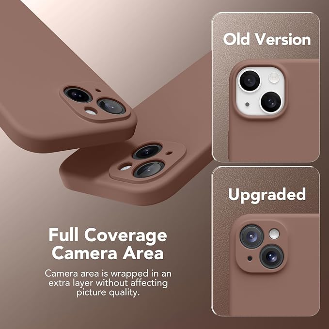 Magnetic for iPhone 13 Case, Compatible with MagSafe, [Full Camera Protection][Screen Protector] Silicone Shockproof Protective Phone Case for iPhone 13 6.1", Brown - Image 4