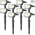 Solar Spot Lights Outdoor Waterproof IP65, [8 Pack/100 LED/4 Modes] 2-in-1 Solar Landscape Spotlights, Auto On/Off High Lumens Spot Lights for Yard Garden Pathway(Cool White) by NACINIC