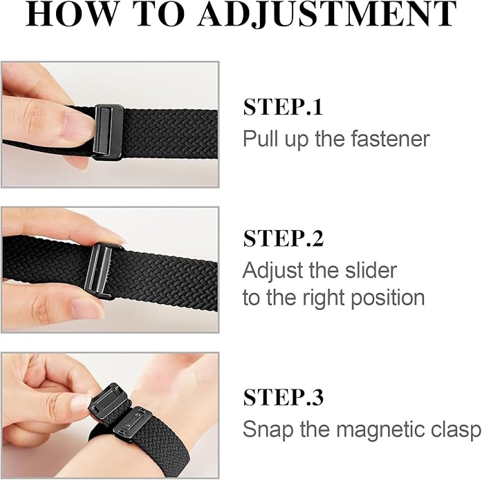 Braided Stretchy Band Compatible with Apple Watch Bands 38mm 40mm 41mm 42mm 44mm 45mm 46mm 49mm Women Men, Soft Nylon Solo Loop Magnetic Sport Strap for iWatch Series 11 10 9 8 7 6 5 4 3 2 1 SE Ultra - Image 5