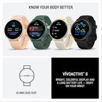 Garmin vivoactive 6 (Lunar Gold/Bone) Fitness GPS Smartwatch Bundle - AMOLED Health Watch, 11-Day Battery Life, Body Battery, Music Storage with PlayBetter Screen Protectors & Portable Charger - Image 8