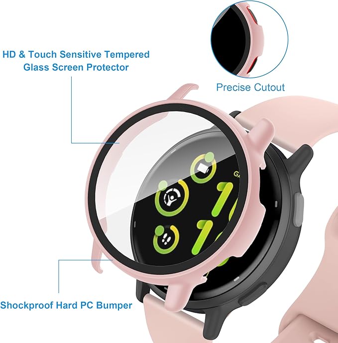 6 Pack Case for Garmin Vivoactive 5 with Tempered Glass Screen Protector, Shockproof Hard PC Bumper Protective Cover Compatible with Garmin Vivoactive 5 - Image 2