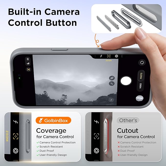 GolbinBox 360° Spin Magnetic Stand for iPhone 17 Pro Case, [Compatible with MagSafe] [Full Camera Protection] [16FT Military Drop Protection], Silm Translucent Matte Phone Case, Titanium Gray - Image 9