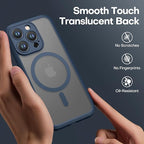ImpactStrong Magnetic Guard Designed for iPhone 15 Pro Max Case [Camera Protection] [Military Grade Drop Tested] [Compatible with MagSafe] Slim Translucent Matte Phone Case (6.7") - Navy Blue - Image 4