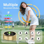 Smart Ring for Women & Men, Health Tracker Ring with Heart Rate, Blood Oxygen,Blood Pressure, IP68 Waterproof Fitness Ring, Sleep Tracker for iPhone and Android, No APP Fee (Gold, 11#) - Image 4