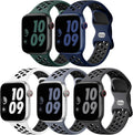 Lerobo 5 Pack Sport Band Compatible for Apple Watch Band 46mm 44mm 45mm 49mm 42mm 41mm 40mm 38mm Men Women, Breathable Silicone Strap for iWatch Series 11 10 9 8 7 6 5 4 3 2 SE 3 2nd Gen Ultra 3 2 1 by Lerobo