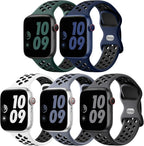 Lerobo 5 Pack Sport Band Compatible for Apple Watch Band 46mm 44mm 45mm 49mm 42mm 41mm 40mm 38mm Men Women, Breathable Silicone Strap for iWatch Series 11 10 9 8 7 6 5 4 3 2 SE 3 2nd Gen Ultra 3 2 1 by Lerobo