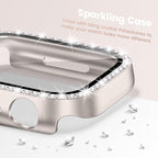 Goton 2-Pack Bling Case for Apple Watch Screen Protector 40mm SE 3/2/1, Series 6/5/4, Women Diamond Rhinestone Bumper Face Cover for iWatch Accessories 40 mm - Image 3