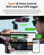 Vantrue E360 Plus All Channel Dash Cam, 585°, Dual STARVIS 2, Fisheye Front + Fisheye Inside + Rear Dash Camera, Dual IR Night Vision, GPS, WiFi, Touchscreen, Parking Mode, Voice Control, Support 1TB - Image 5