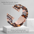 V.R.HOPE Resin Watch Band Compatible with Apple Watch Band for Women 38mm 40mm 41mm 42mm Tortoise Fashion Lightweight Bracelet Strap for iWatch Series 11/10/9/8/7/6/5/4/3/2/1/SE3 (Tortoiseshell) - Image 6