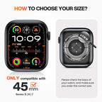 Goton 2 in 1 Waterproof Case for Apple Watch Series 9 8 7 Screen Protector 45mm, 360 Protective Glass Face Cover Hard PC Bumper + Back Frame for iWatch Accessories 45 mm - Image 2