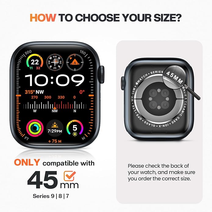 Goton IP68 Waterproof Rugged Band for Apple Watch 46mm/45mm/44mm with Case build-in Screen Protector – Heavy Duty Sport Strap Compatible with iWatch Series 11/10/9/8/7/6/5/4/SE - Image 3