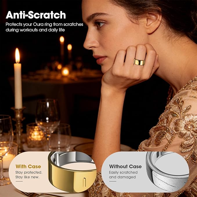 High-Gloss Plated Covers Compatible with Oura Ring Gen 4/Oura Gen 3 Cover, Anti-Scratch Ultra-Thin TPU Ring Protector Case Accessories for Women Men - Not for Oura 4 Ceramic - Image 5
