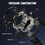 BXUXOHS Rugged Case and Band for Apple Watch 46mm Men, Compatible with Apple Watch Series 11/10, Military Grade Shockproof Bumper Cover, Tactical Band Case for iWatch 11/10 Man, Black Titanium - Image 5
