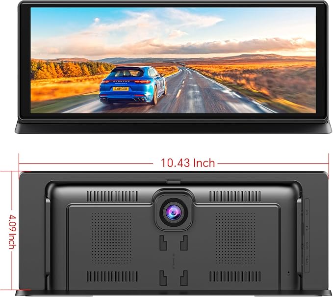 K2 PRO 11.3'' Wireless CarPlay Screen 4K Dash Cam Portable Android Auto Car Stereo Video Recording, Car Audio Receivers 1080P Backup Camera, Bt/GPS Navigation/AirPlay/Siri - Image 9