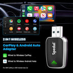 Seamless Auto-Connect CarPlay Adapter, Upgrade 2in1 Wireless CarPlay & Android Auto Adapter, Plug & Play, WLAN Dual-Band 2.4G+5G, Auto Reconnect, Compatible with After 2016 Cars with Wired CarPlay - Image 2