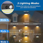 Solar Motion Sensor Outdoor Lights [138 LED/2 Packs] Solar Security Light Outdoor with 3 Lighting Modes Solar Powered Lights Waterproof for Outside Wall Garden Fence Backyard Deck, Warm White - Image 3