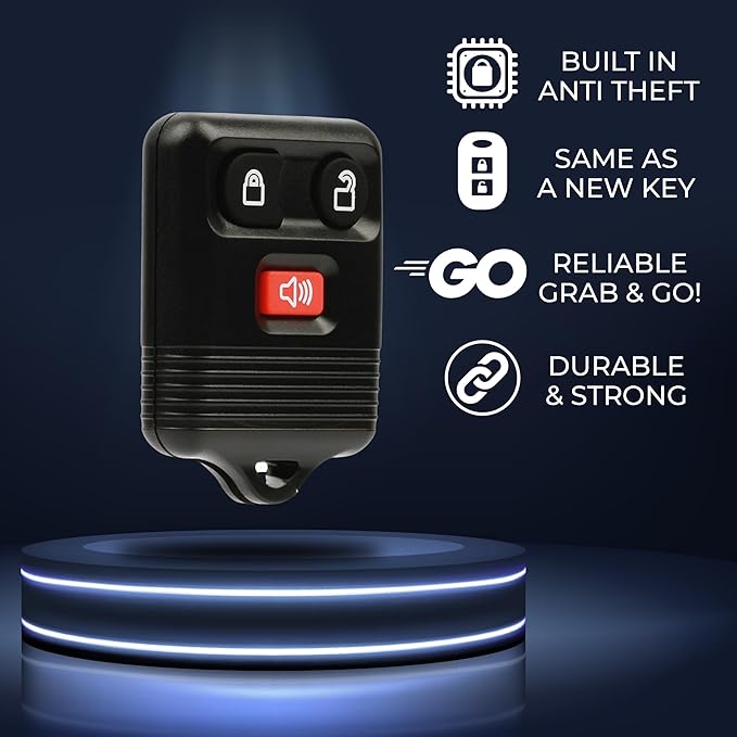 3-Button Keyless Entry Remote Key Fob Replacement with Ignition Key, fits Ford F150 F250 Explorer Expedition, Lincoln, Mercury, Mazda, CWTWB1U331, GQ43VT11T, CWTWB1U345 - Image 6