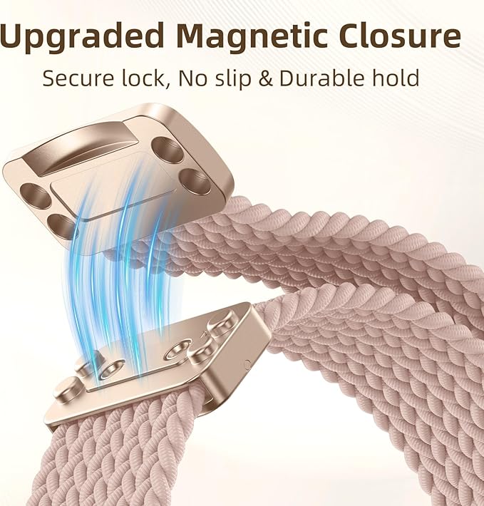 Braided Stretchy Bands Compatible with Apple Watch Bands 40mm 44mm 38mm 41mm 42mm 45mm 46mm 49mm Women Men, Soft Nylon Sport Strap with Magnetic Clasp for iWatch Series 11 10 9 8 SE 7 6 5 4 3 2 Ultra - Image 2