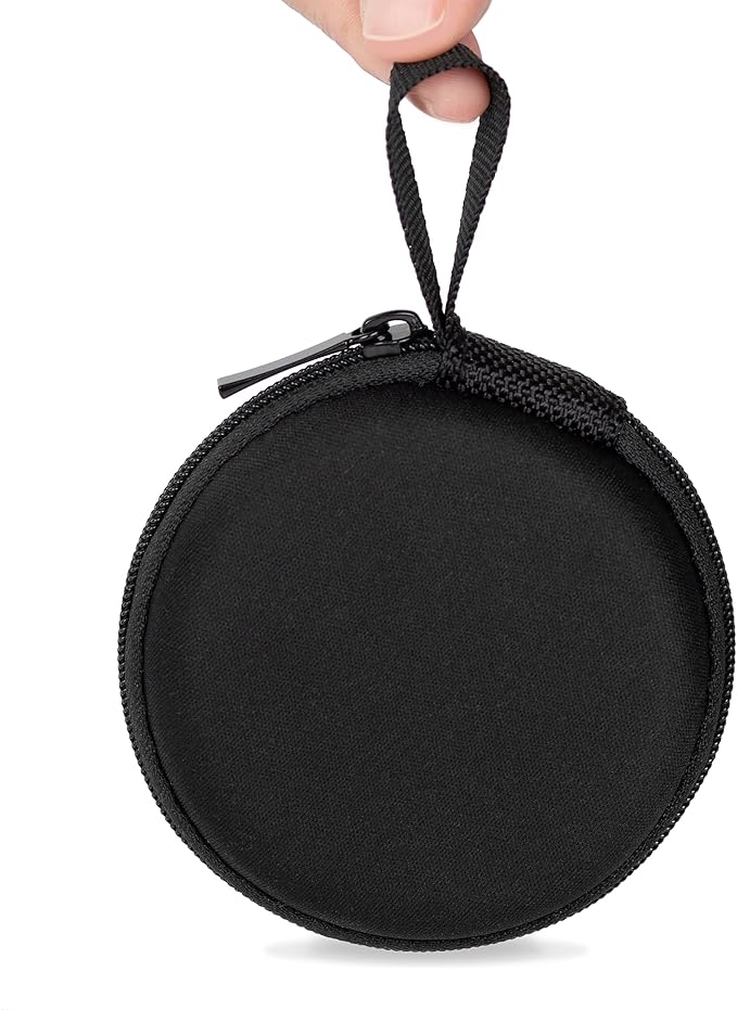 Ginsco Mini-Portable Hard Shell Earbuds Case for Apple EarPods Headphones USB-C Wired Ear Buds/Samsung Galaxy Wired Earbuds, Travel Case for Earphones Earplugs (1, Black) by Ginsco