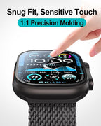 Smiling 3 Pack Screen Protector Compatible with Apple Watch Ultra 3/Ultra 2/Ultra 49mm and Auto-alignment Installation Frame, Anti-Scratch Tempered Glass Screen Protector, Bubble Free, Touch Sensitive - Image 4