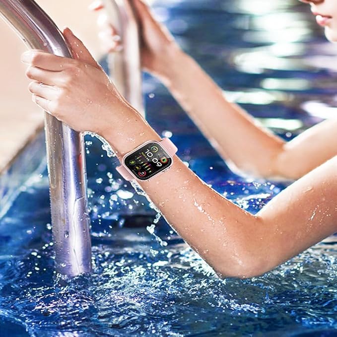 Yrzper Waterproof Case Compatible with Apple Watch Series 11 (2025) Series 10 46mm 42mm[Turning into Ultra] Crown + Back Cover Full Protective Hard PC Screen Protector Cover (Rose gold, 46mm) - Image 2